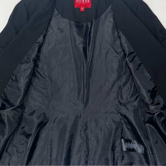 Guess Black Blazer L – Classic Workwear Jacket Gold Button Formal Office Chic - Picture 7 of 12